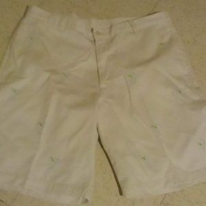 NWOT Barry Bricken Weekend Embroidered Martini Glass Khaki Chino Shorts